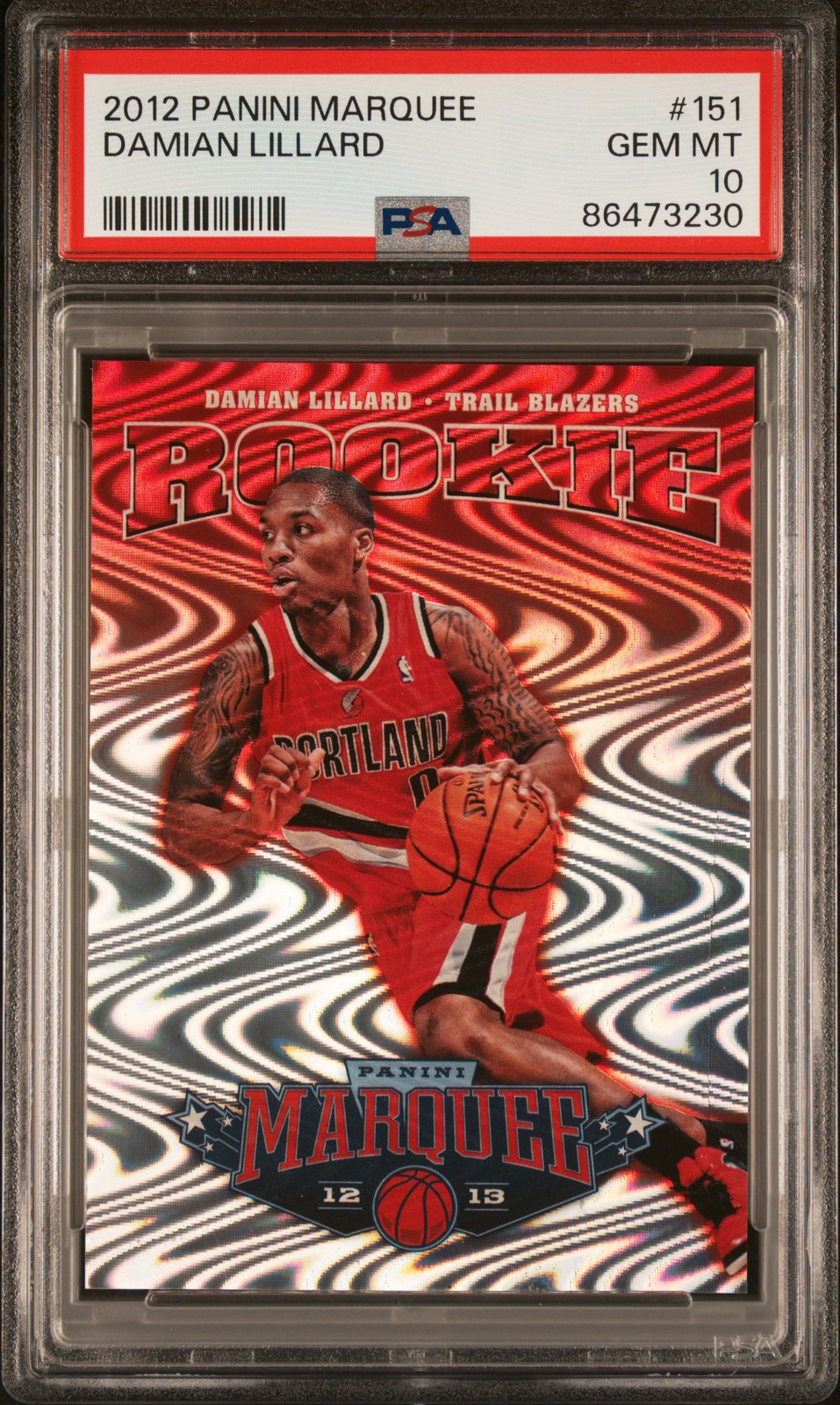2012 PANINI MARQUEE #151 DAMIAN LILLARD ROOKIE RC PSA 10