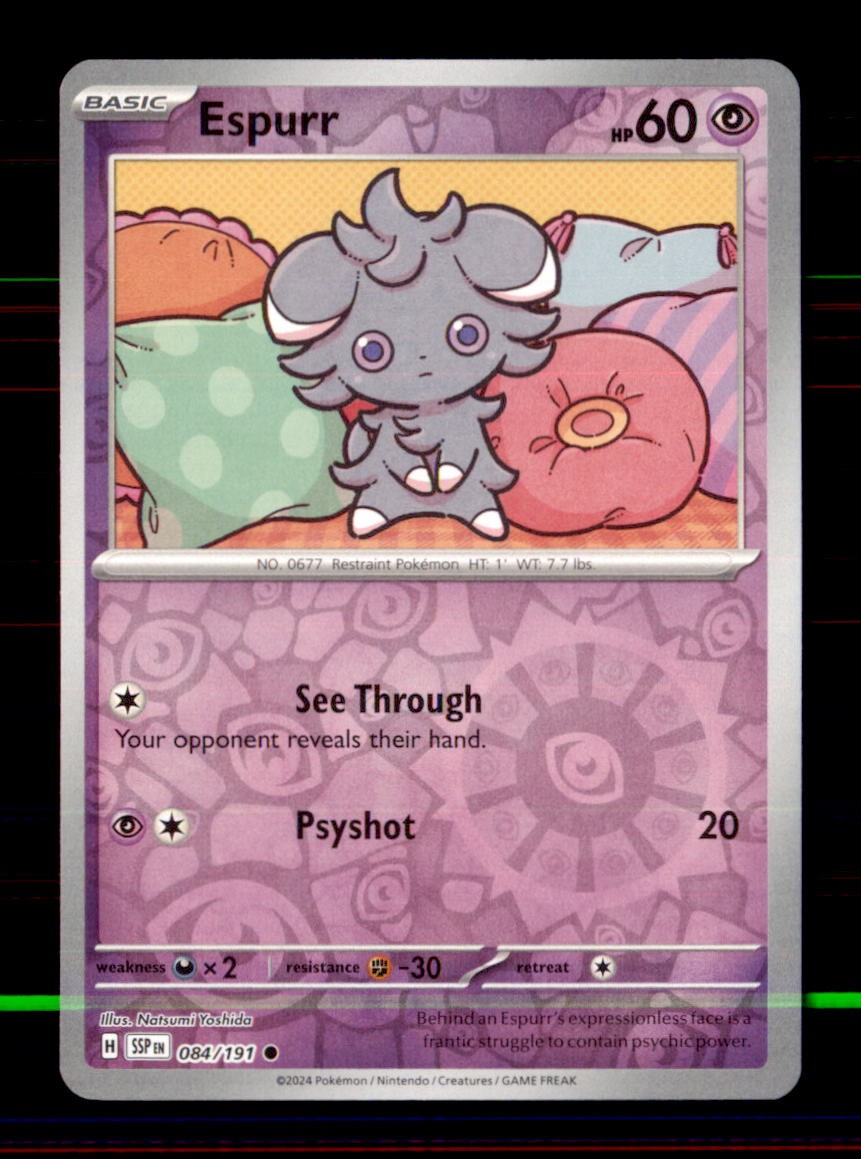 Espurr 084/191 Common Surging Sparks Pokemon Reverse Holo Near Mint