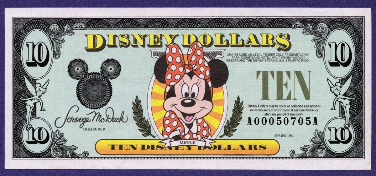 ✨超希少✨【美品】Disney Dollars 1993年版 $1, 5, 10 ✨超希少✨【美品】Disney Dollars 1993年版 $1, 5, 10