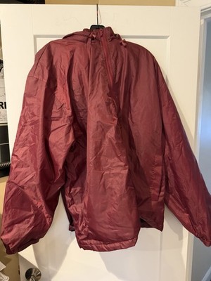 TOTES RAIN Jacket Fleece Lined maroon Zip-Off Hood Men's Size  2x