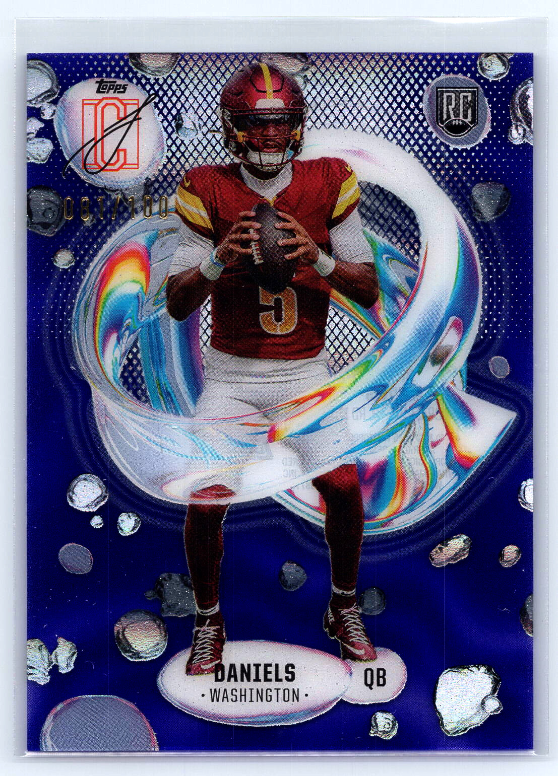 2024 Topps Signature Class Jayden Daniels Fluidity Purple RC #81/100 Commanders