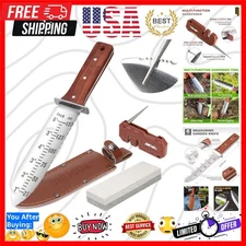 All-in-One Hori Hori Garden Knife with Sharpener, Sheath & Measurement Marks