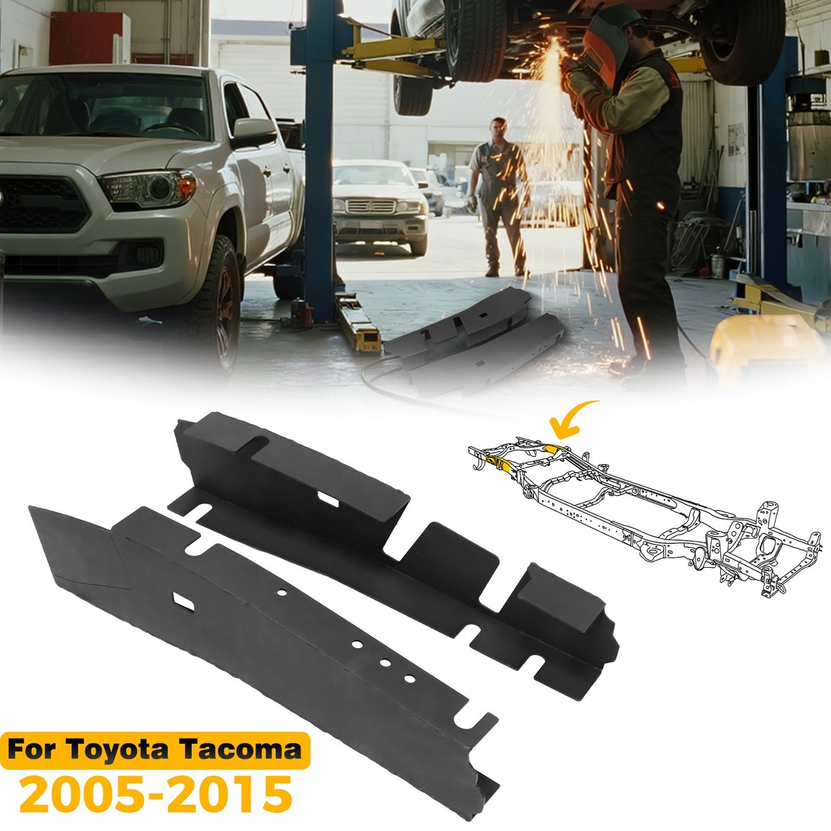 Zinc Coated Mid-Rear Frame Kit for 2005-2015 Toyota Tacoma Reg