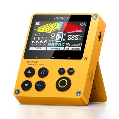Donner DBM-100 Digital Metronome Tuner Portable Training Rhythm Mode - Yellow
