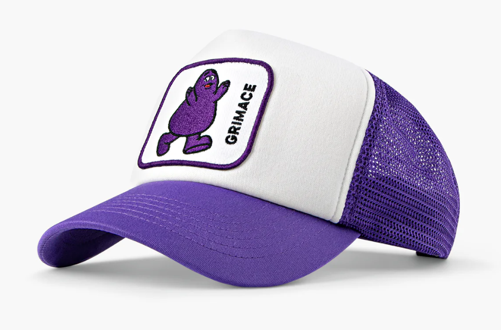 帽子 PILE TRUCKER HAT - Purple McDonald's Grimace Patch Purple Trucker Cap Hat - NEW | eBay