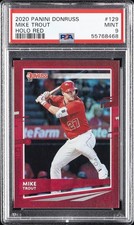 2020 PANINI DONRUSS HOLO RED #129 MIKE TROUT PSA 9