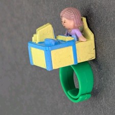 Complete Polly Pocket 1989 Pixie's Homework Ring Computer Desk Mini