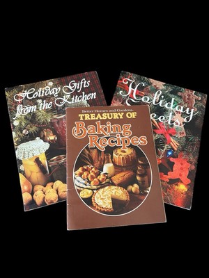 Lot vtg 1978 Better Homes & Gardens Baking  & 2 Ideals 90s Holiday Recipes