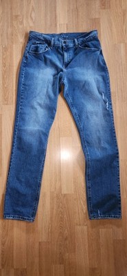 Mott and Bow Women's Jeans 30x32 Blue, Straight Slim Fit, Denim Distressed