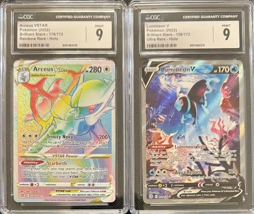 SEQUENTIAL CGC 9 ARCEUS VSTAR 176 LUMINEON V 156 BRILLIANT STARS POKEMON MINT
