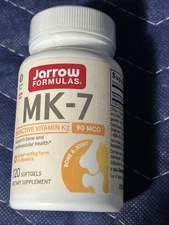 Jarrow Formulas Mk7 Promotes Bone Health Soft Gels Capsules, 90mg 120Count 6/27