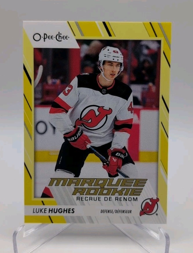 2023-24 O-Pee-Chee Marquee Rookie Yellow Border Luke Hughes #572 Rookie RC