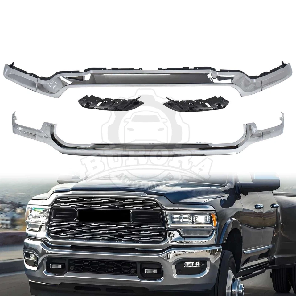 Front Bumper Upper / Lower Grille Molding Trim For RAM 2500 3500 4500 2019-2024 - Image 2 of 4