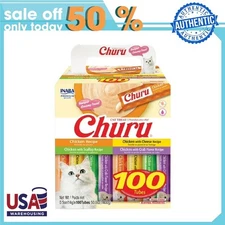 Inaba Churu Tuna & Chicken Variety Pack Cat Treats, .5 oz 100 Tubes Total