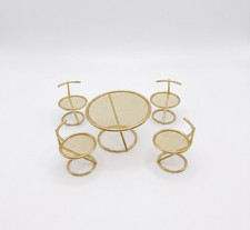 Miniature  Set Bar Dorato Tavolo Rotondo + 4 Sgabelli - Design Moderno new boxed