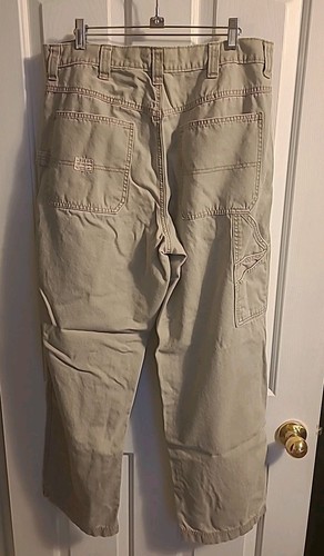 Vintage Old Navy Painters Carpenter Pants Beige Men's Size 36x32 Actual (34x30) - Picture 2 of 11