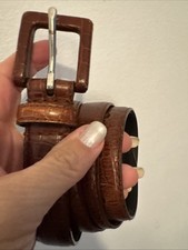 Unisex Belt Snake Pattern Genuine Italian Leather 31  -35  Long 1  Wide