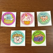 5 Different Trend Scratch  Sniff Stickers Lot RETRO 80s 1980's mint matte Lot 8