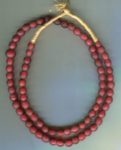 African Trade beads Vintage Antique Venetian glass round white heart beads