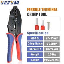 Crimping Tool for Sleeves Ferrule Terminals - Ratcheting Wire Crimpers -AWG 10 U