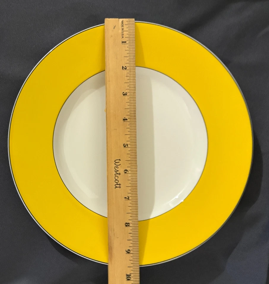 Juego de platos amarillos Kate Spade Lenox Rutherford Circle 6 piezas cena y ensalada usado en excelente estado Foto 4 de 4