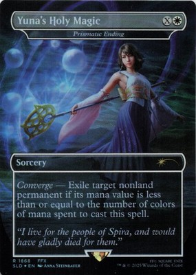 MTG Yuna's Holy Magic - Prismatic Ending Rainbow Foil NM Secret Lair Final Fanta