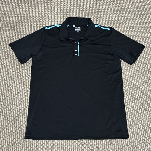 Adidas Shirt Men's Medium Black Puremotion Cool Max Golf Performance Polo