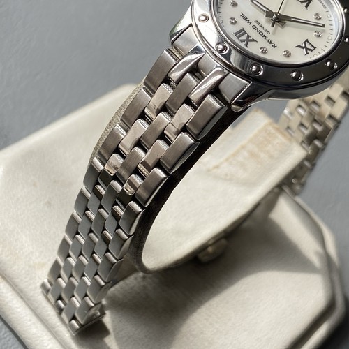 Reloj suizo reparado Raymond Weil Tango 5399 diamante mopa zafiro genuino para dama - Imagen 4 de 11