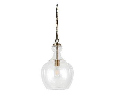 Meyer&Cross Verona 1-Light Brass Pendant with Clear Glass Shade- New