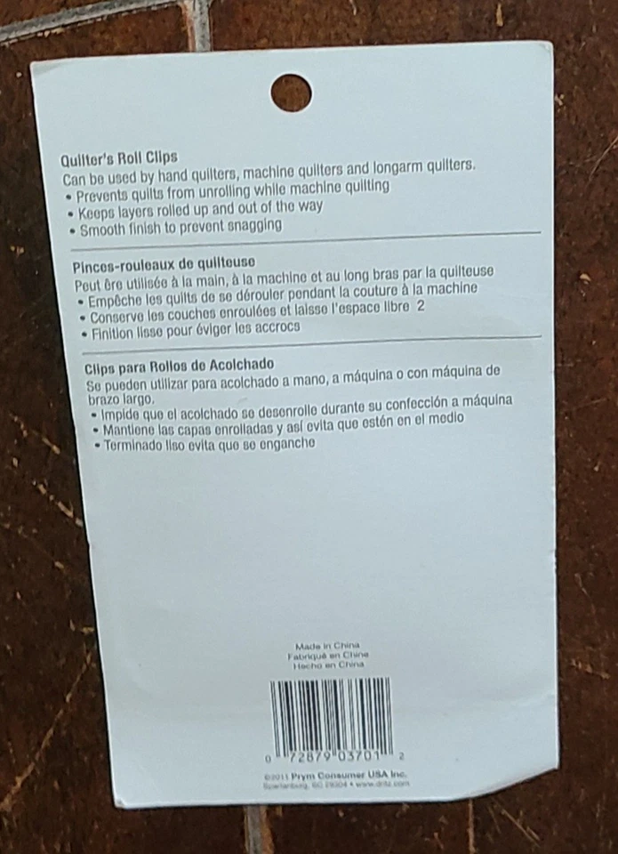 Dritz Longarm Quilter's 卷夹(6 件)物品 #3701 — 第 2/2 张图片