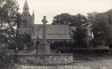 CHOLLERTON, NORTHUMBERLAND. CHURCH & WAR MEMORIAL. REAL PHOTO POSTCARD