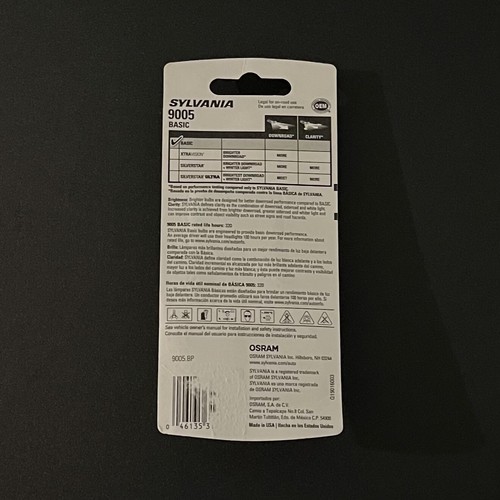 Sylvania 9005 Basic Halogen Headlight (1) Bulb - 第 2/2 張圖片