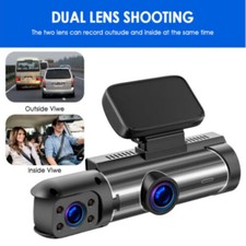 3.16'' Dash Cam Night Vision Dual Lens Car DVR Recorder Front Inside Camera HD