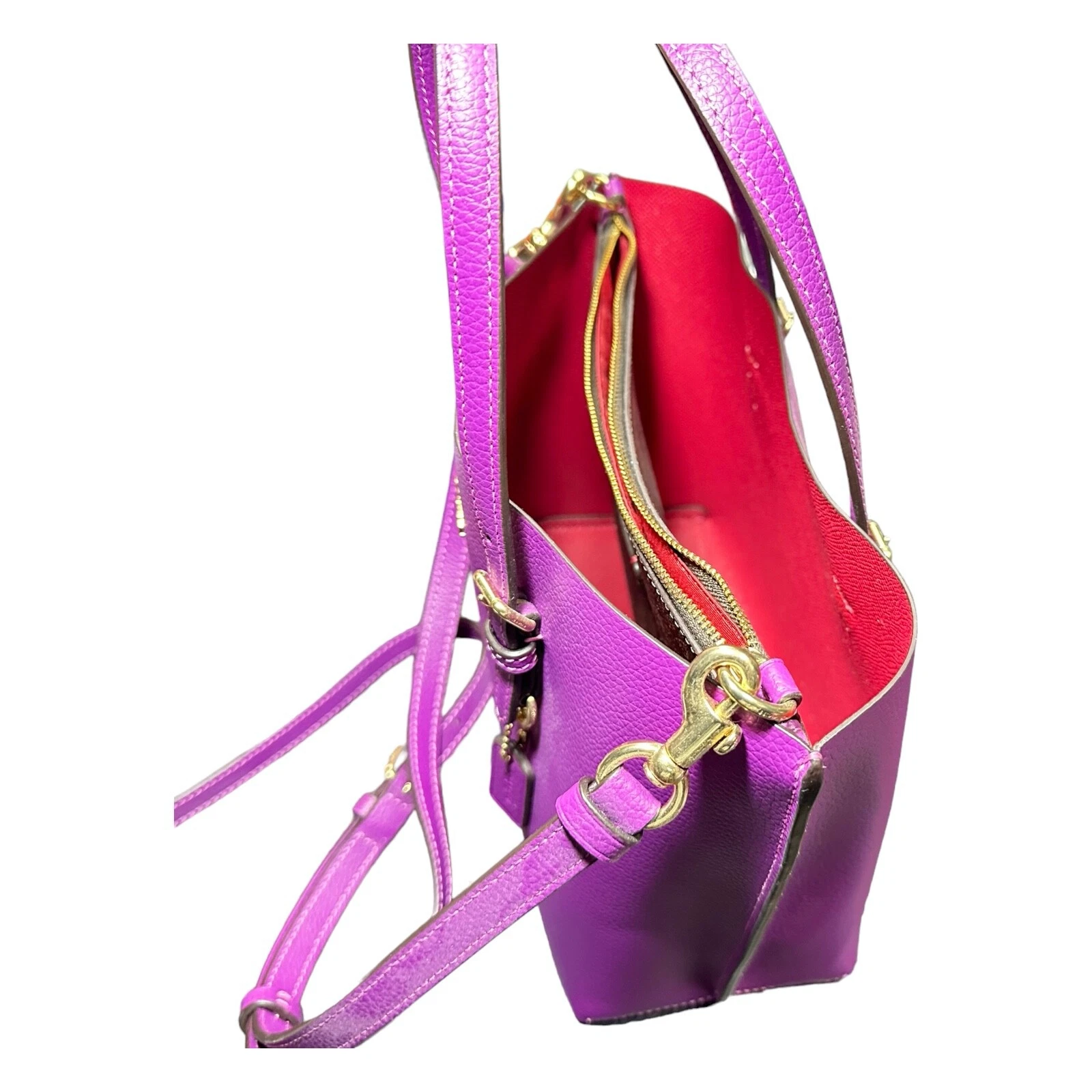 COACH Mollie Tote 25 CF333 Im Magenta Scuro marrone