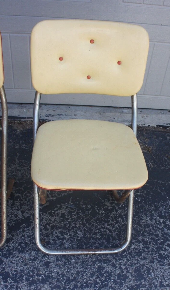 2 ~ Retro Mid Century Folding All Purpose Yellow Chair LEE KROME FOLD Chicago - Image 3 of 4