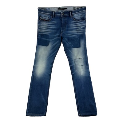 DIESEL TEPPHAR SLIM CARROT スキニーデニム パンツ Diesel D.N.A Patchwork Tepphar Slim Carrot Mens Jeans Size 34x30