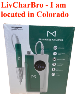 #ad Brushless Nail Drill 35K RPM Wireless Powerhouse 85W Aluminum Drill Bit Kit Gree $79.99