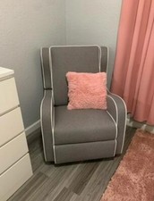 GRAY Swivel Glider Recliner Nursery Multiposition Chair Baby Mom Feeding Sleep