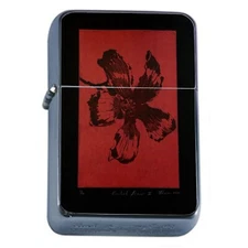 Stamped Flower Red Oil Lighter