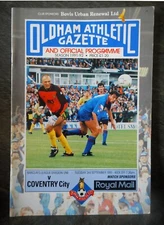 Oldham Athletic v Coventry City FC Match Programme, 3rd September 1991, 1991/92