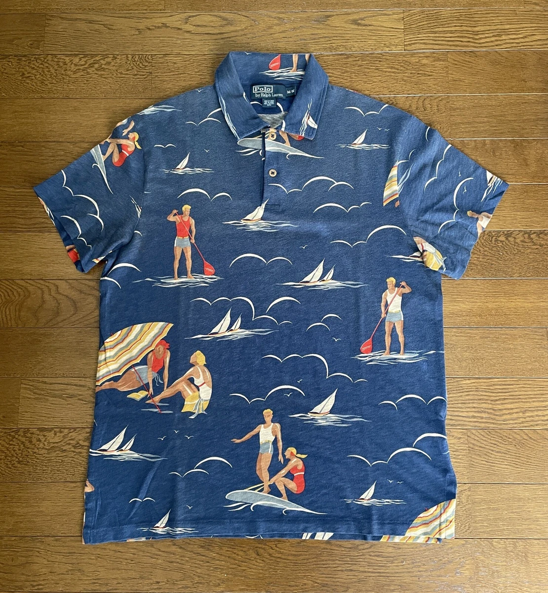 Vintage Polo Ralph Lauren Polo Beach Print Shirt Medium