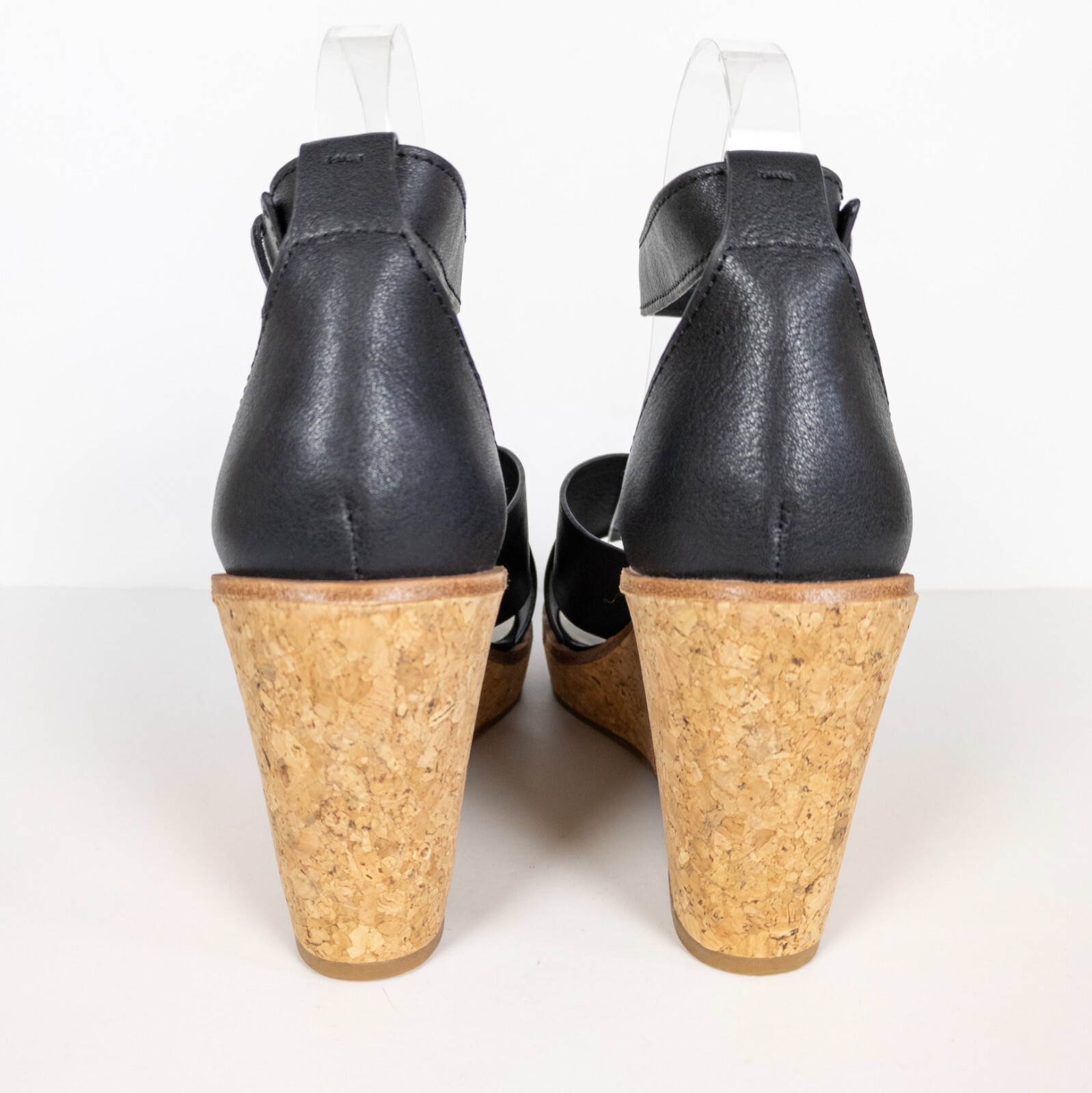 APL DOLCE VITA Sandali donna neri in pelle sughero urbano con zeppa e tacco 9 5