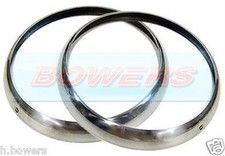 2x Chrome 7" Headlight Headlamp Trims Rims Rings Bezels For Classic Cars Minis