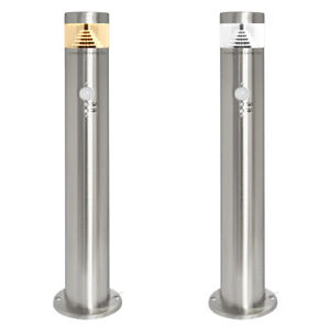 PIR LED Bollard Garden Lamp Post Stainless Steel Outdoor Motion Sensor