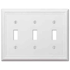 Chelsea White Stamped Steel Switch Plate Wall Plate Covers Light Switch Outlet