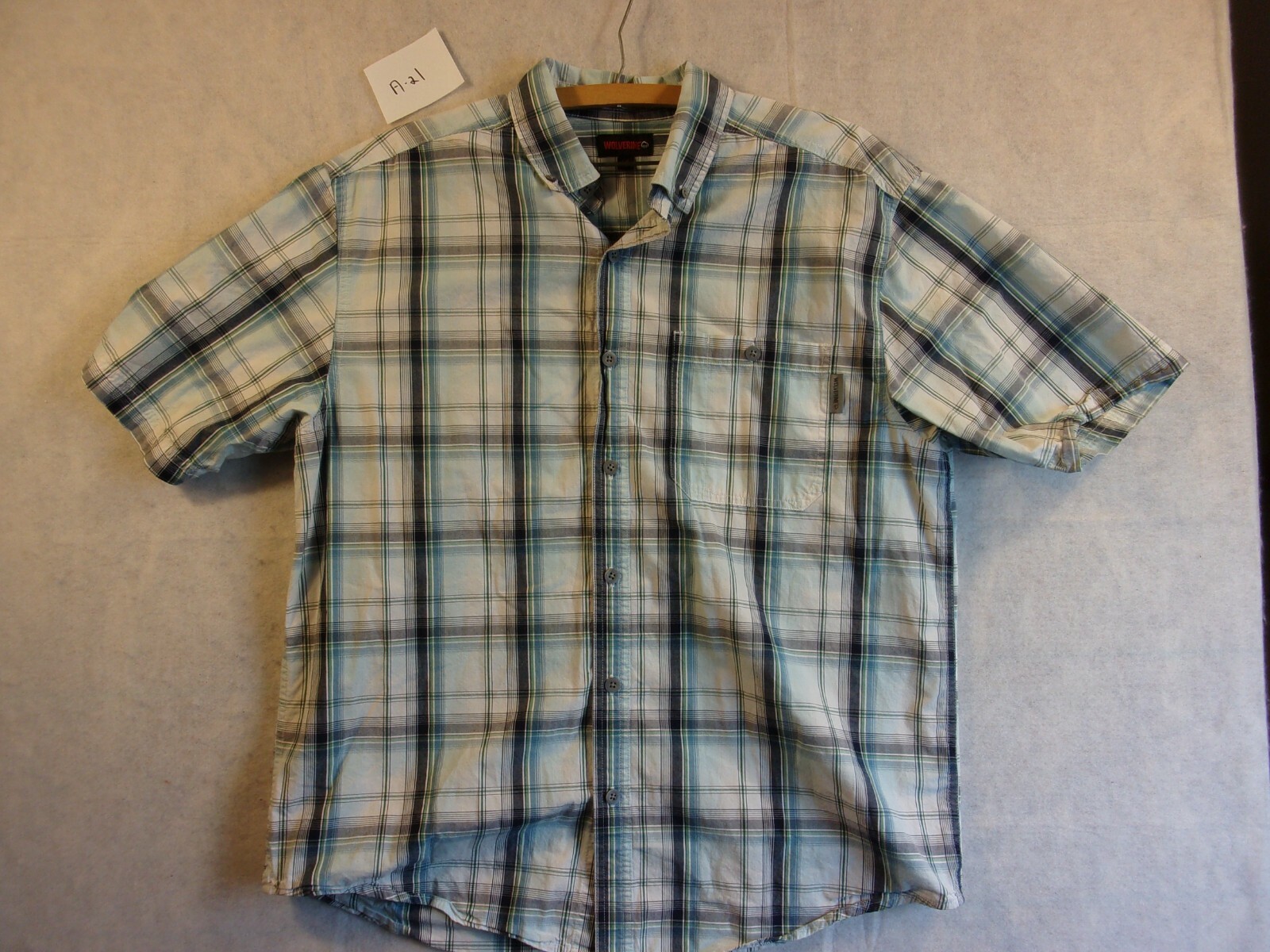 Wolverine Plaid Collared Button Down Shirt Men's … - image 1