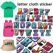 Letter Patches Towel Embroidery Iron Sew on Applique Clothing Badge Craft A-Z 