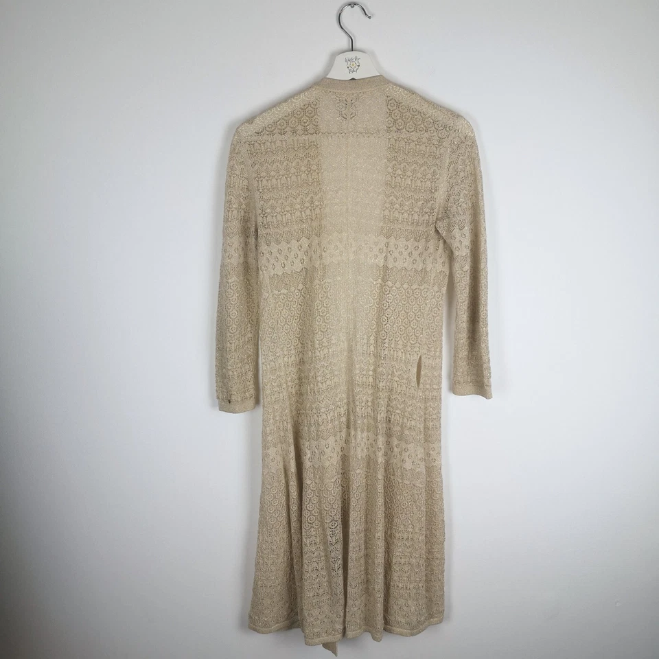 Diane Von Furstenberg Cardigan Gold Petite Size P DVF Metallic Wrap Charlene - Image 4 of 4