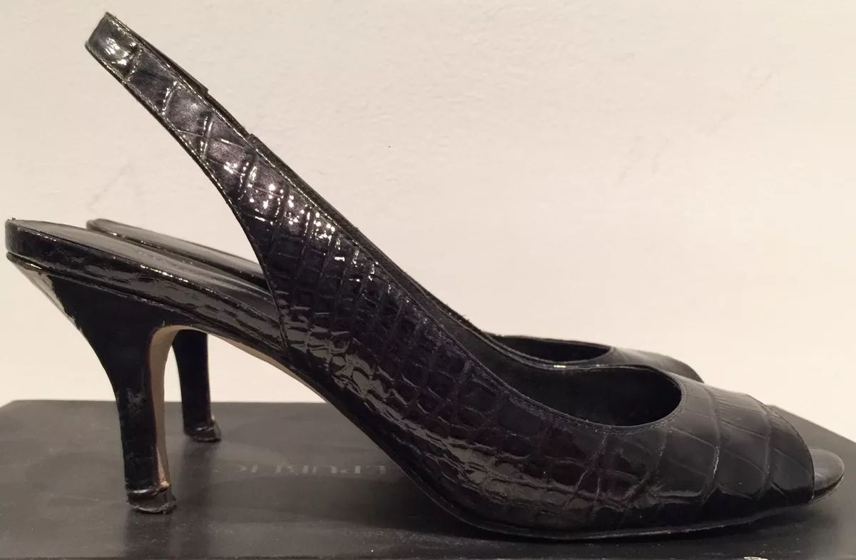 Authentic Banana Republic Black Croc Silvia sandals leather 7.5