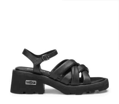 KULT DAMEN SANDALE LEDER SCHWARZ NIEDRIGER ABSATZ GRACE 4526